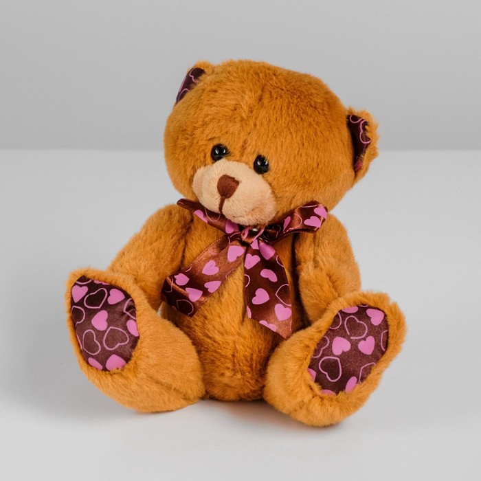 Soft toy "Bear bow" on the legs and ears, the hearts, color beige