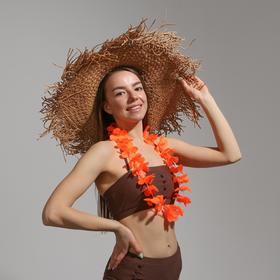 Гавайское ожерелье "Цветочки", цвет оранжевый в Донецке