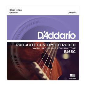 Струны для концертного укулеле D'Addario EJ65C прозрачный нейлон
