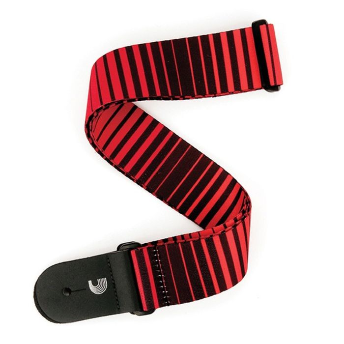 Ремень для гитары Planet Waves P20S1507 Rock  рисунок «Optical Stripes», красный