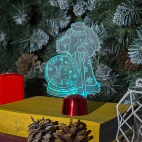 Подставка световая "Дед Мороз, Олень в шаре", 14.5х9 см, 1 LED, RGB микс