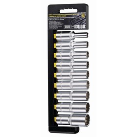 Набор торцевых головок BERGER BG2038, удлинённых Spline 1/2", 9 предметов 2801577