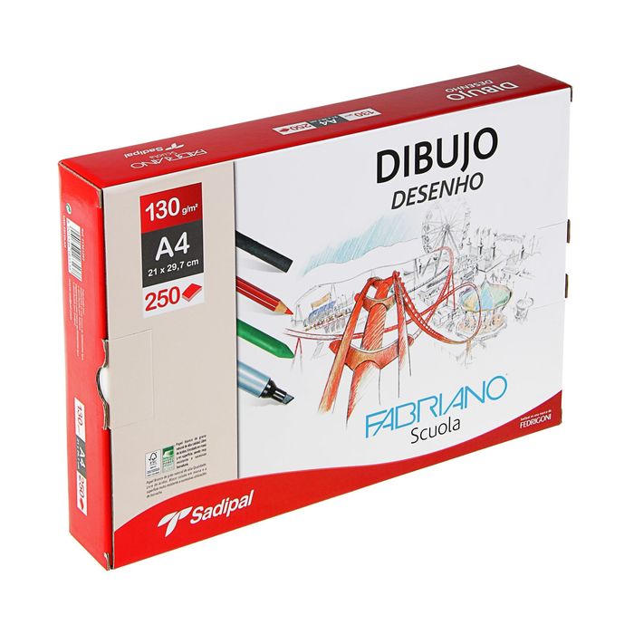 Бумага для Графики А4 Fabriano Dibujo Desenho 130г/м