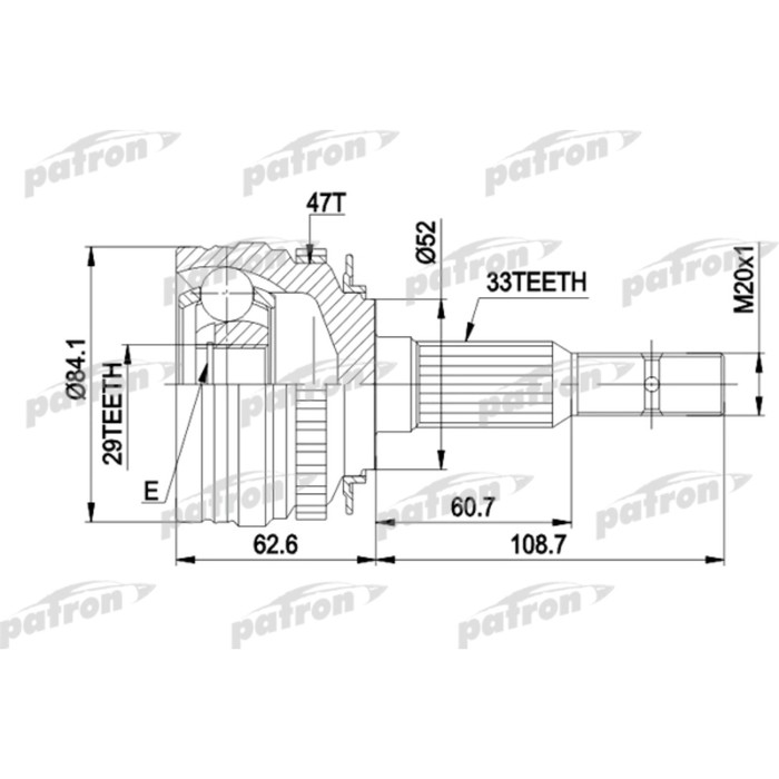 Шрус наружный Patron PCV1279