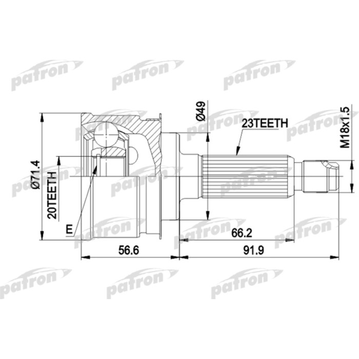 Шрус наружный Patron PCV1361