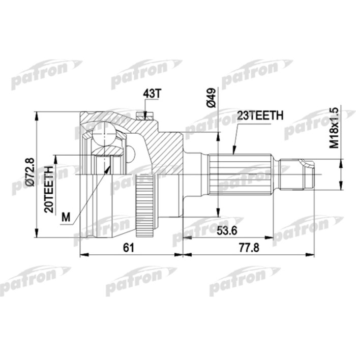 Шрус наружный Patron PCV1394