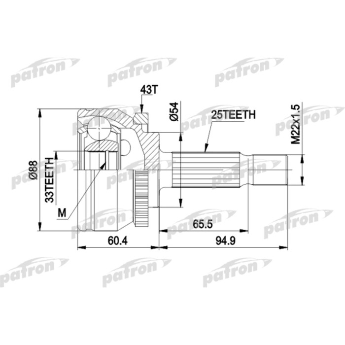 Шрус наружный Patron PCV3416