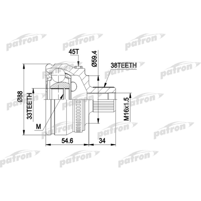 Шрус наружный Patron PCV1435