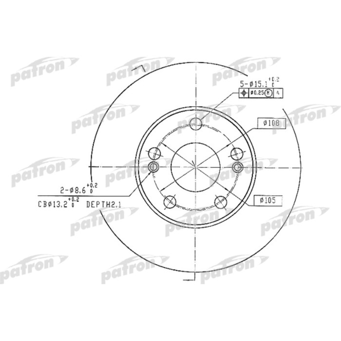 Диск тормозной Patron PBD1036