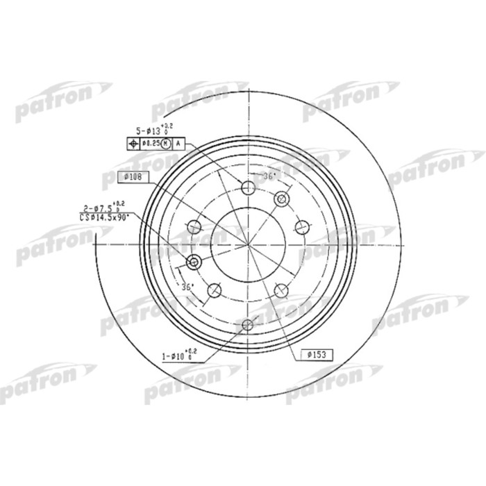 Диск тормозной Patron PBD2582