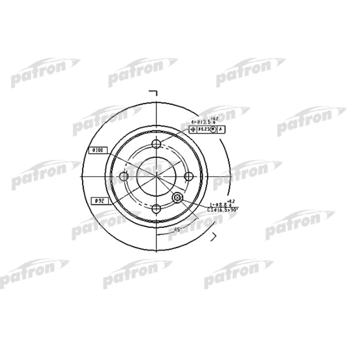 Диск тормозной Patron PBD1696