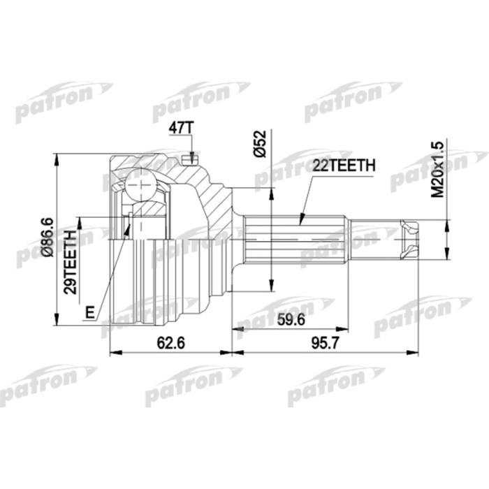 Шрус наружный Patron PCV1401