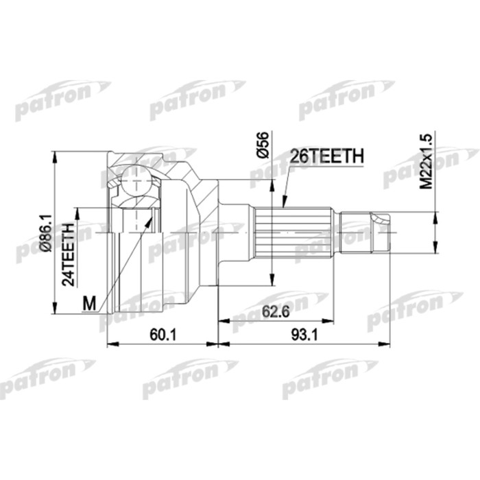 Шрус наружный Patron PCV3025