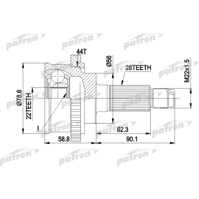 Шрус наружный Patron PCV3850A