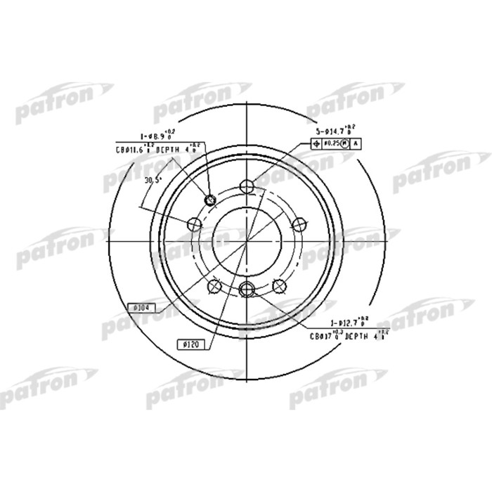 Диск тормозной Patron PBD2557