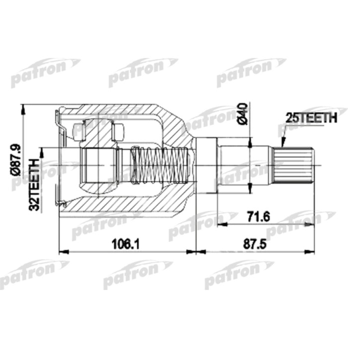 Шрус внутренний Patron PCV9937