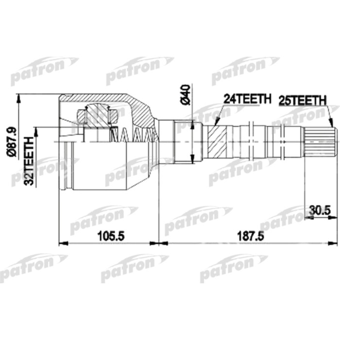 Шрус внутренний Patron PCV9938