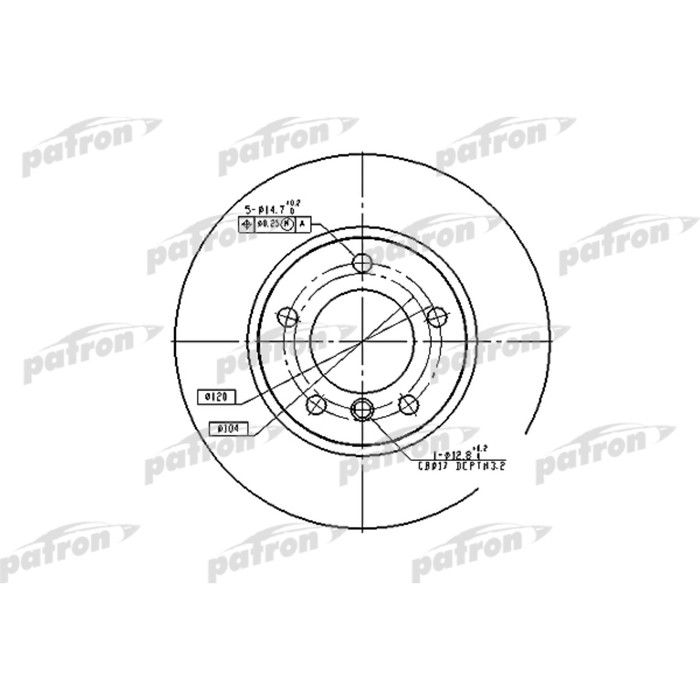 Диск тормозной Patron PBD1537