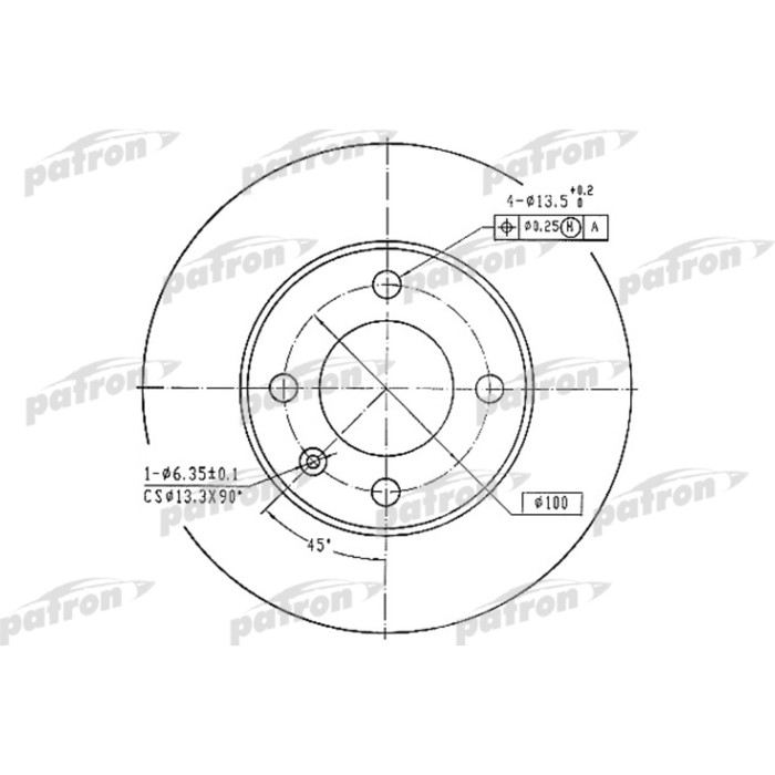 Диск тормозной Patron PBD1517