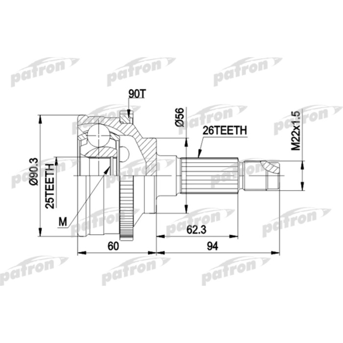 Шрус наружный Patron PCV1278