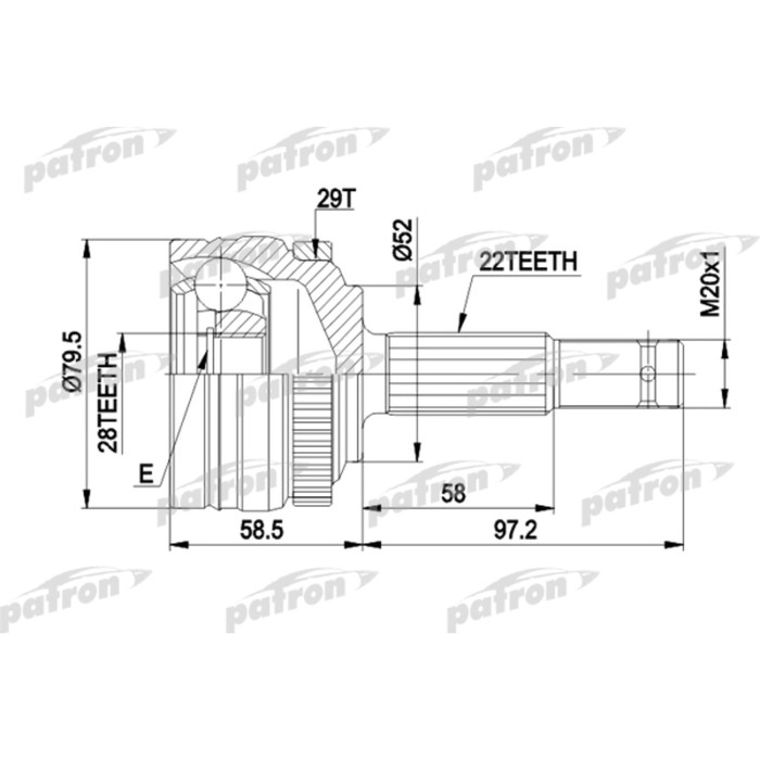 Шрус наружный Patron PCV1116