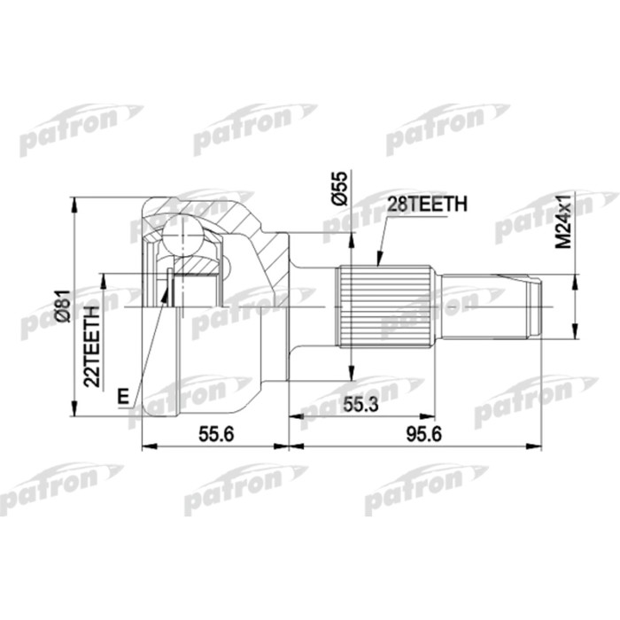 Шрус наружный Patron PCV1300