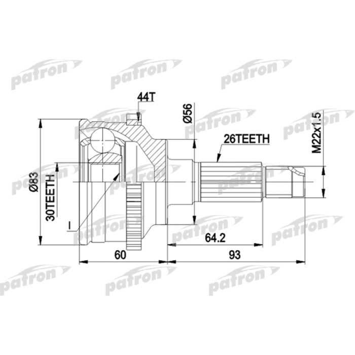 Шрус наружный Patron PCV1304A