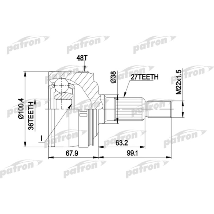 Шрус наружный Patron PCV1373