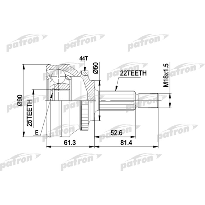 Шрус наружный Patron PCV1376