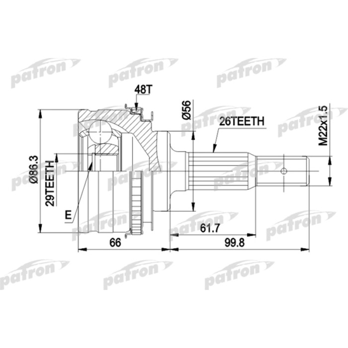 Шрус наружный Patron PCV9012