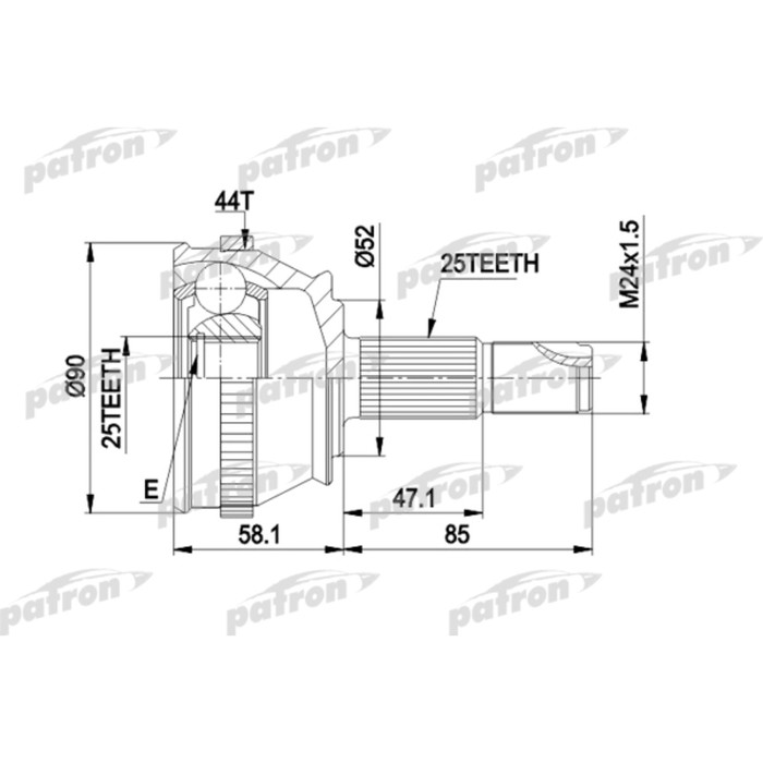 Шрус наружный Patron PCV1212