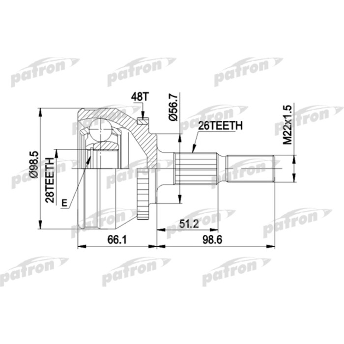 Шрус наружный Patron PCV1368