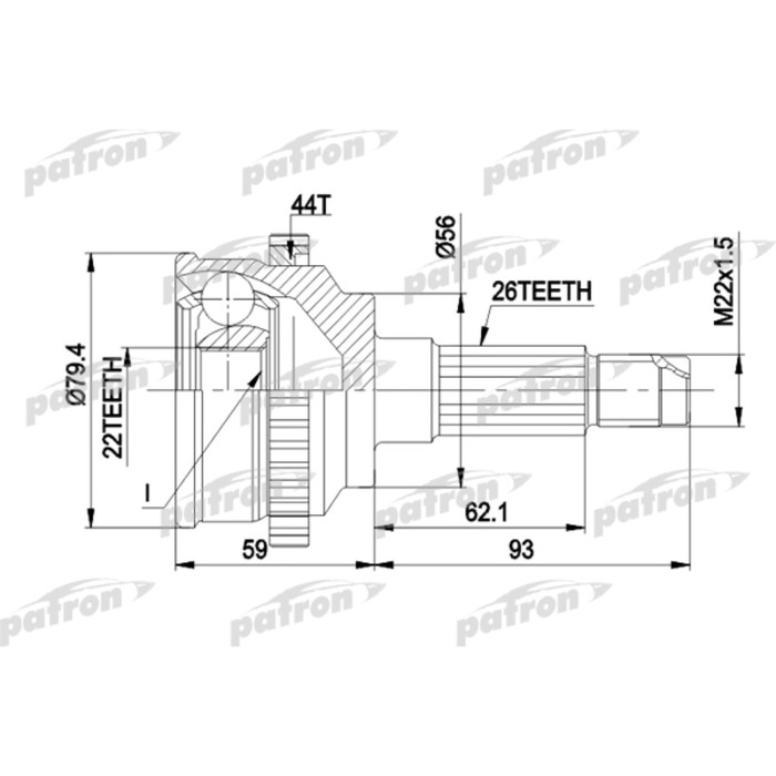 Шрус наружный Patron PCV1141