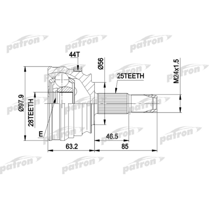 Шрус наружный Patron PCV1153