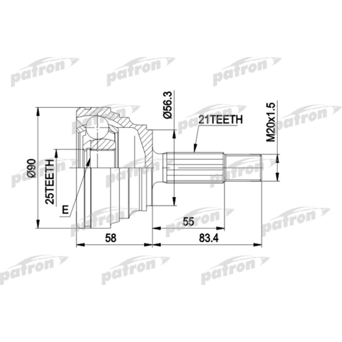 Шрус наружный Patron PCV1204