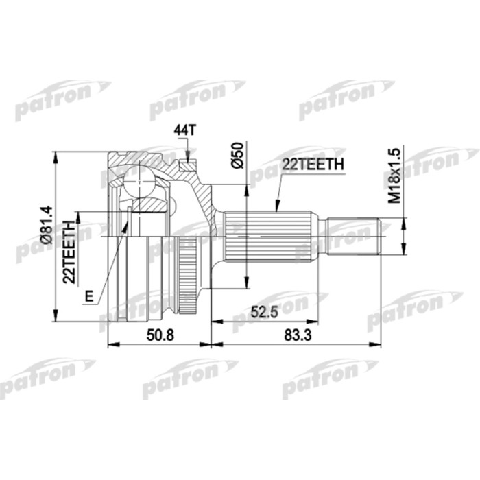 Шрус наружный Patron PCV1272