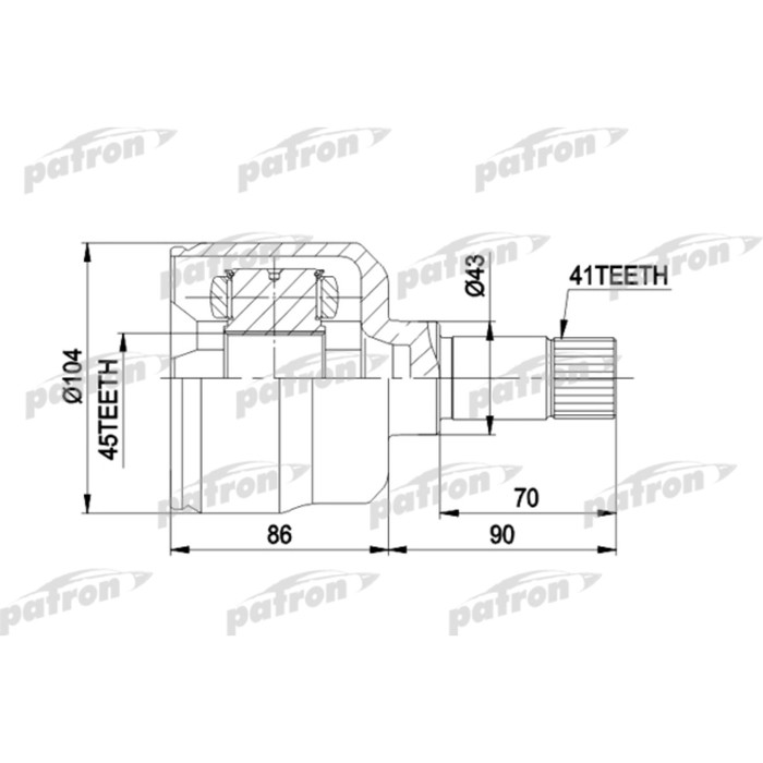 Шрус внутренний Patron PCV5021