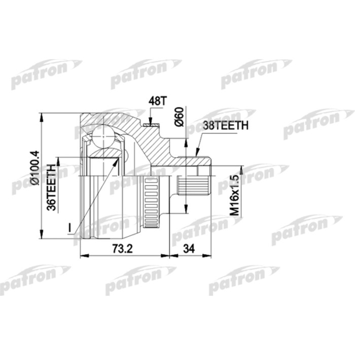 Шрус наружный Patron PCV1444