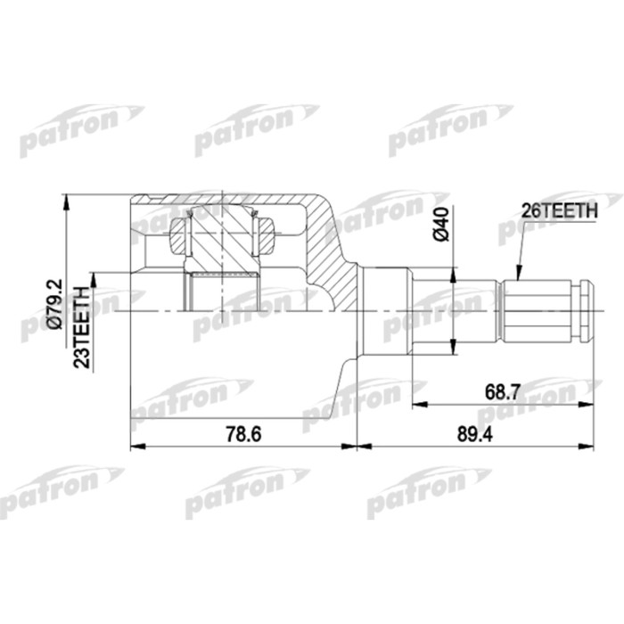 Шрус внутренний Patron PCV4014