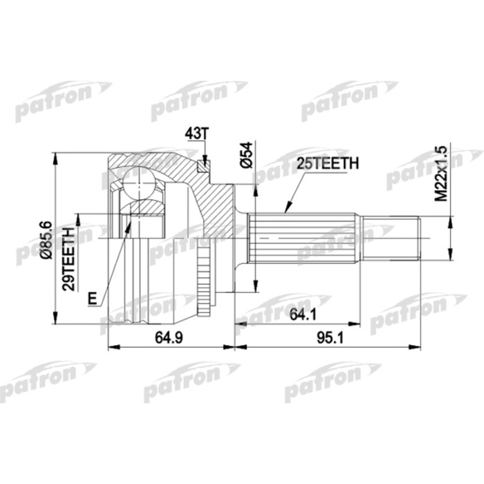 Шрус наружный Patron PCV1385