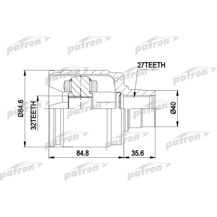 Шрус промежуточный Patron PCV4016