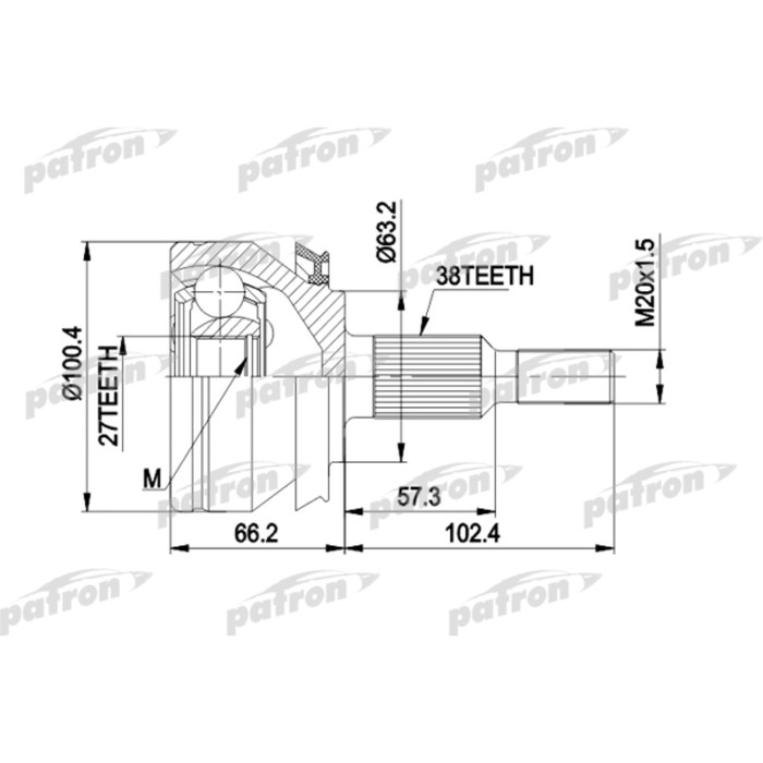 Шрус наружный Patron PCV4032