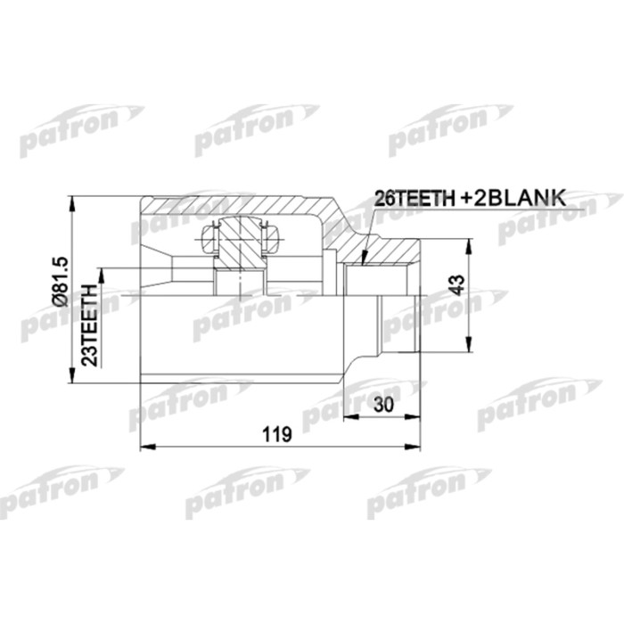 Шрус внутренний Patron PCV8301