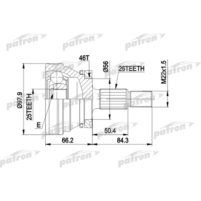 Шрус наружный Patron PCV1169