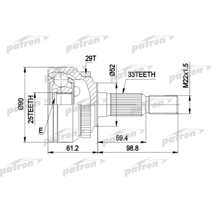 Шрус наружный Patron PCV1269