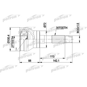 Шрус наружный Patron PCV1002 2780287