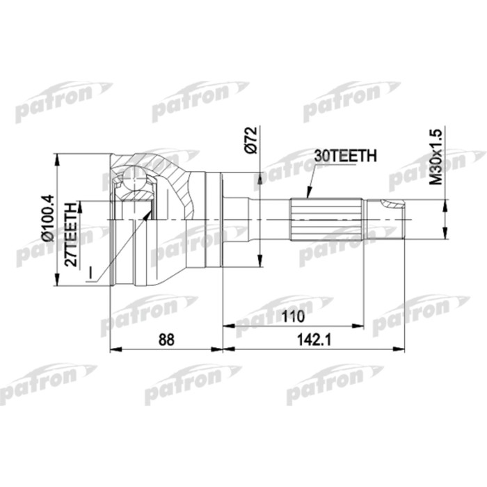 Шрус наружный Patron PCV1002