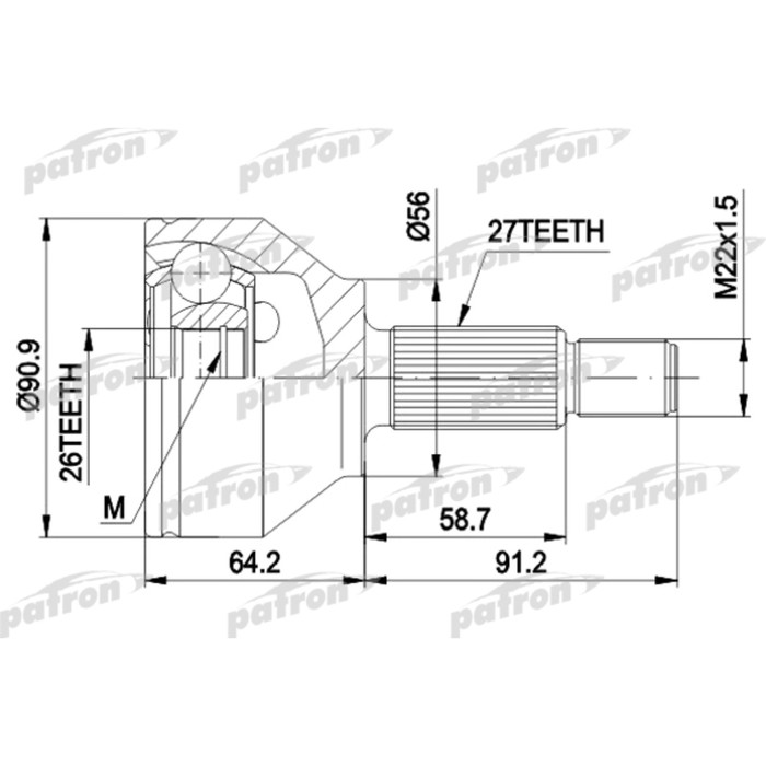 Шрус наружный Patron PCV1549