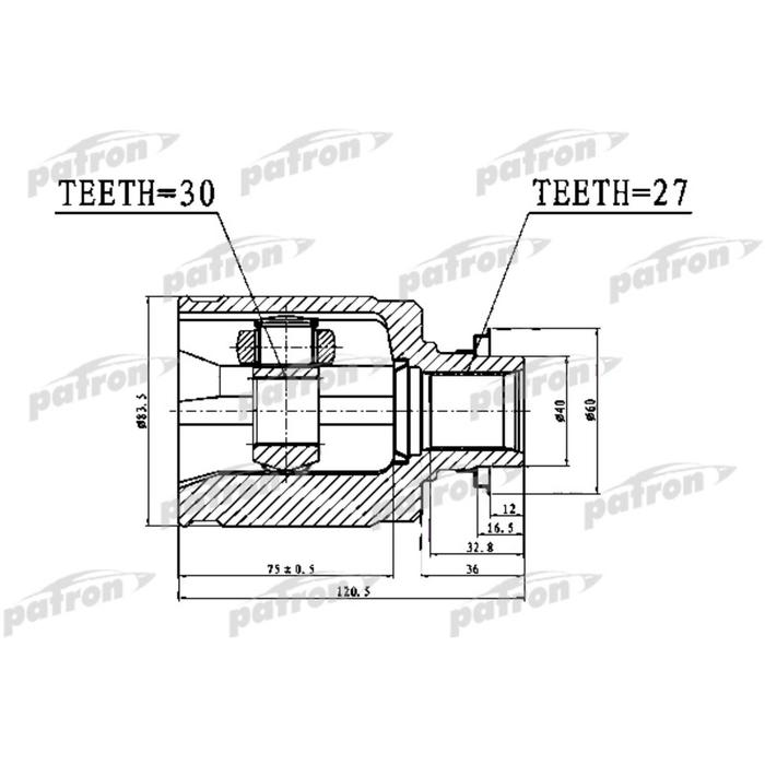 Шрус внутренний Patron PCV1017