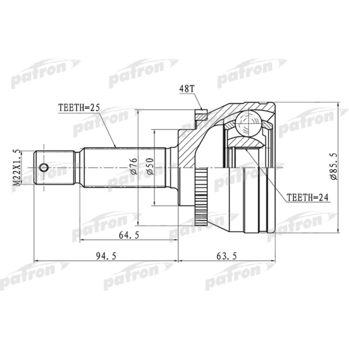 Шрус наружный Patron PCV1611